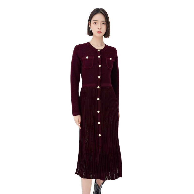 Women's Round Neck Long Sleeve Dress